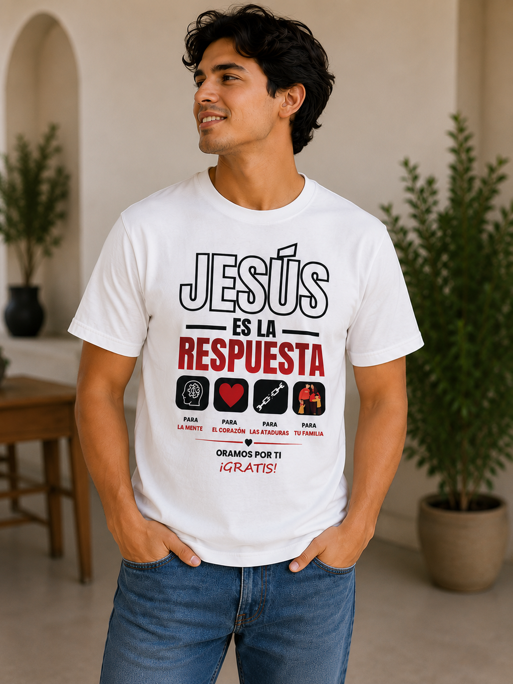 Camiseta Cristiana Jesús es la Respuesta | Fe, Esperanza y Restauración