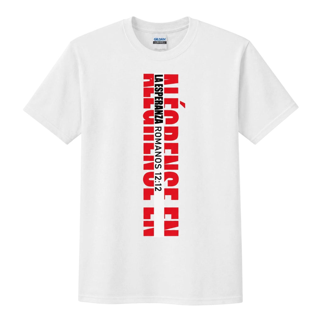 Alegrense en la Esperanza- Romanos 12:12 Camiseta Cristiana Hombre Faith T-Shirt