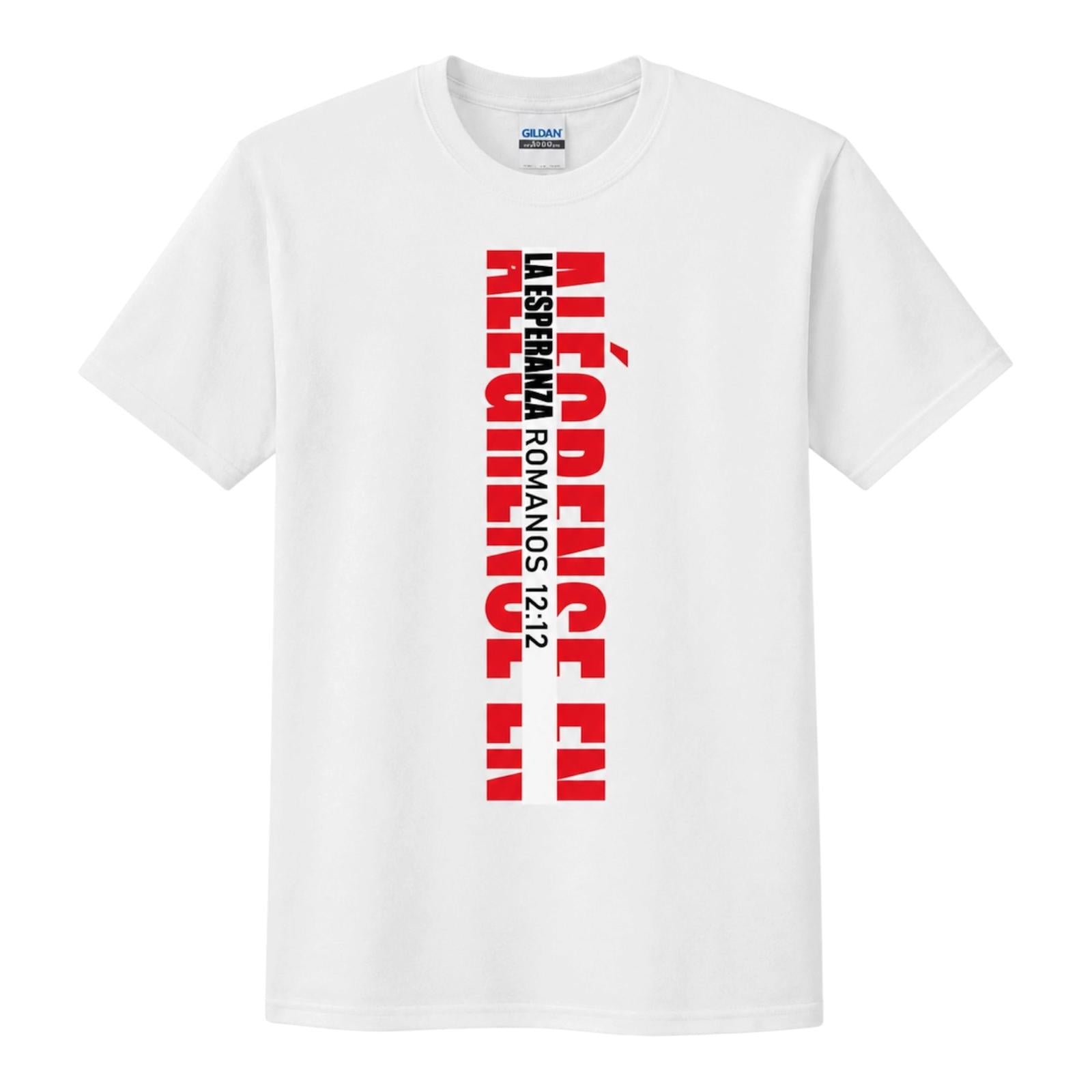 Alegrense en la Esperanza- Romanos 12:12 Camiseta Cristiana Hombre Faith T-Shirt