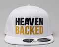 Gorra Cristiana “Heaven Backed” – Edición Premium Blanca y Dorada